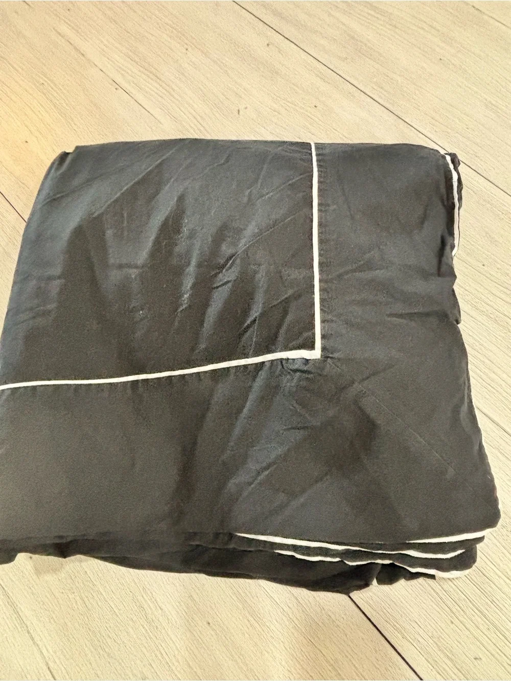 CRATE & BARREL 100% Cotton Black White Details CHANDLER Duvet Cover Full/Queen.